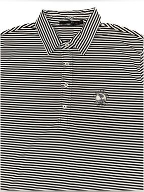 Ralph Lauren RLX Golf Polo Shirt Mens XL Black White Striped Pebble Beach 1919